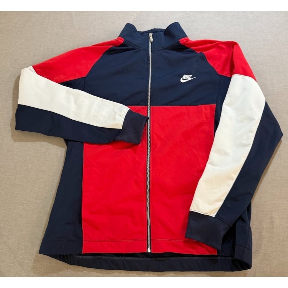 Nike Sportswear Jacket‎ Adult Extra Large Red Logo Full Zip Track Mens